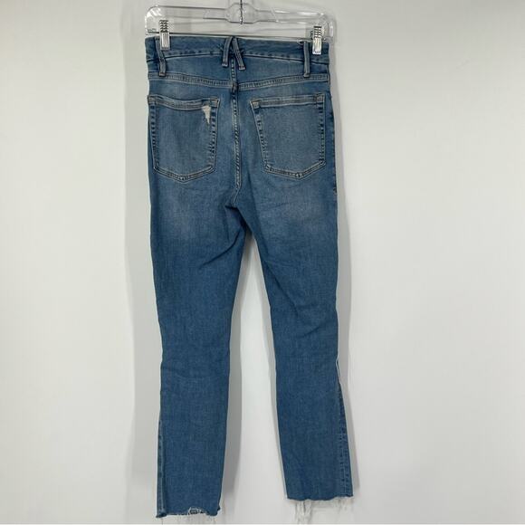 Good American Good Straight Jeans in Indigo033 Raw Hem - Picture 5 of 7